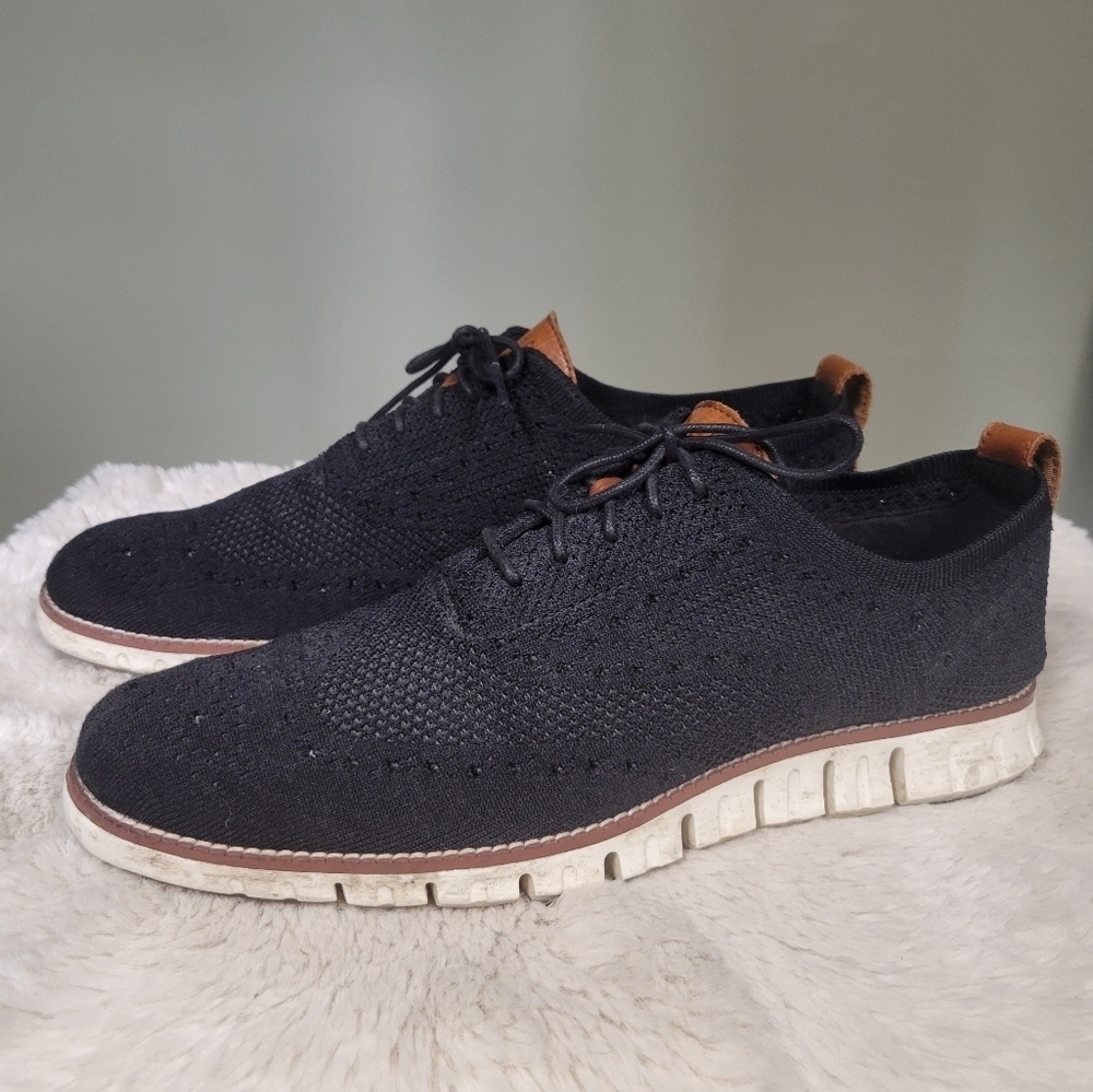 Cole Haan ZeroGrand Stitchlite Wingtip Oxfords Black and tan size 11.5 Mens